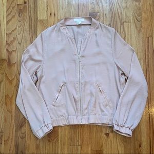 H&M Light Pink Satin Bomber Jacket